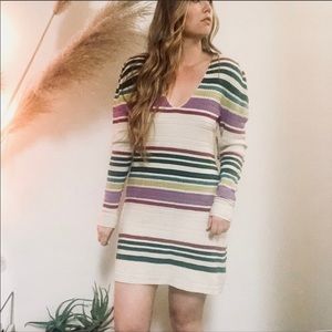 NEW FREE PEOPLE Long Cream Gidget Sweater Dress M